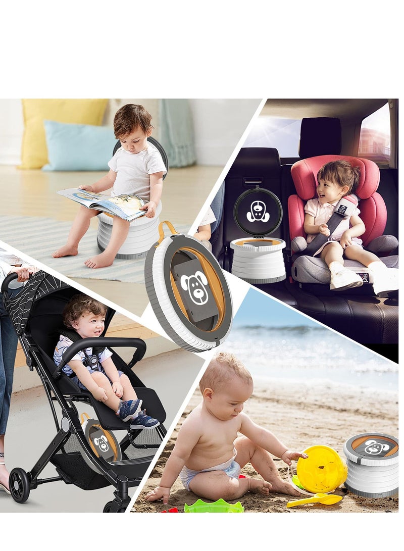 Excefore Travel Potty for Toddlers, Portable and Foldable Potty Training Toilet Seat for Kids, Suitable for Boys and Girls, Ideal for Camping, Outdoor, and Indoor Use (Gray Orange) - Image 5