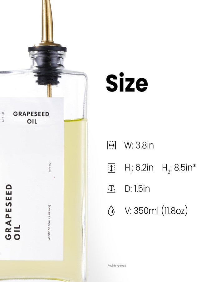 APT 1101 Olive Oil Dispenser for Kitchen, Cooking Oil and Vinegar Dispenser Set, Olive Oil Bottle, Soy sauce dispenser, coffee syrup bottles with stainless steel pourers (Gold, Set of 4) - Image 2