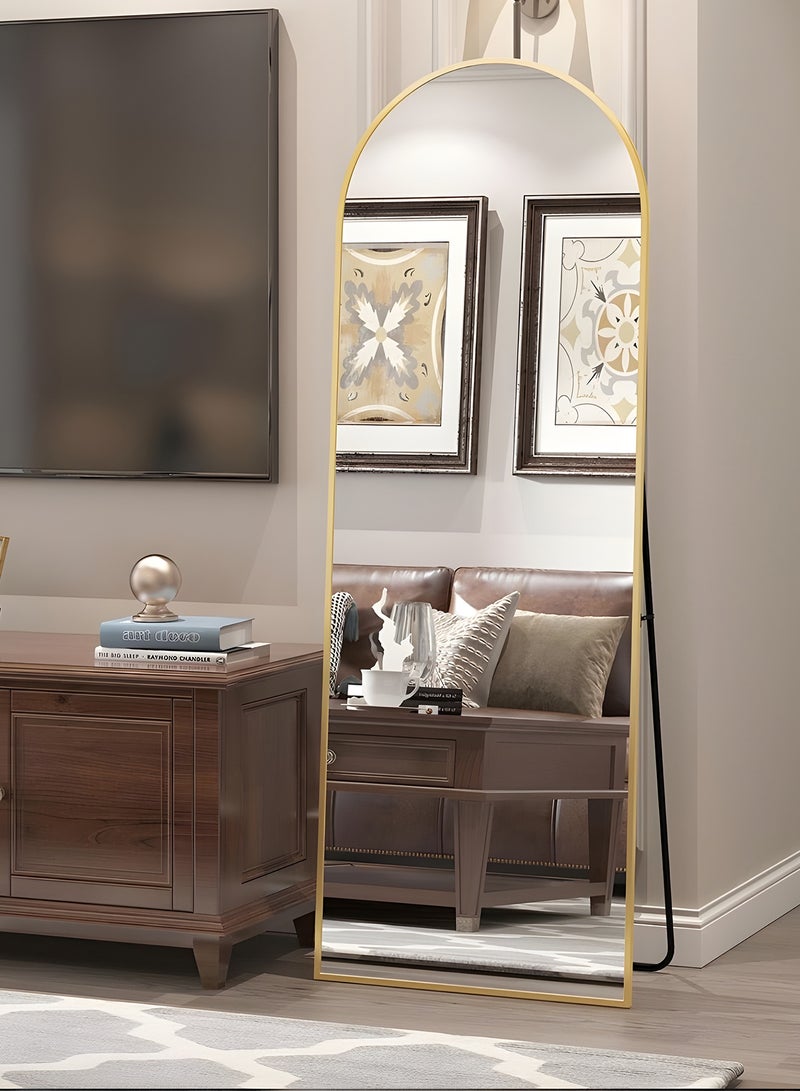 تايمي مرآة كبيرة بتصميم انيق 150x50سم - مرآة كاملة الطول باطار معدني ذهبي واستاند خلفي - تصميمها الرائع يناسب غرفة المعيشة وغرف اللبس وغرف النوم - Image 5