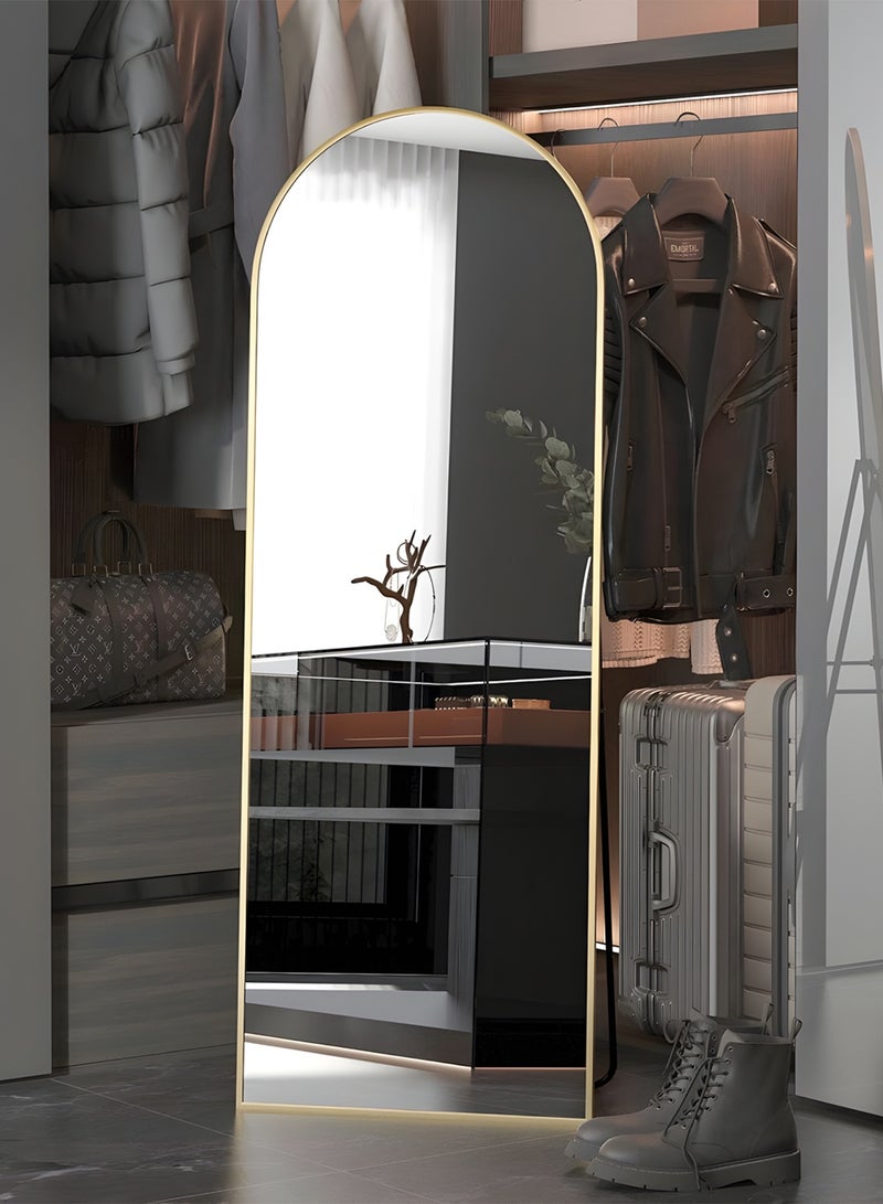 تايمي مرآة كبيرة بتصميم انيق 150x50سم - مرآة كاملة الطول باطار معدني ذهبي واستاند خلفي - تصميمها الرائع يناسب غرفة المعيشة وغرف اللبس وغرف النوم - Image 4