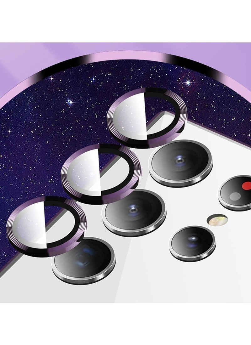 راكسوم غطاء حماية فاخر مطلي بتقنية الشحن اللاسلكي المغناطيسي MagSafe مع واقي لعدسة الكاميرا لهاتف سامسونج جالاكسي S23 ألترا 5G - مقاوم للصدمات والخدوش، تصميم نحيف - شفاف/بنفسجي - Image 2