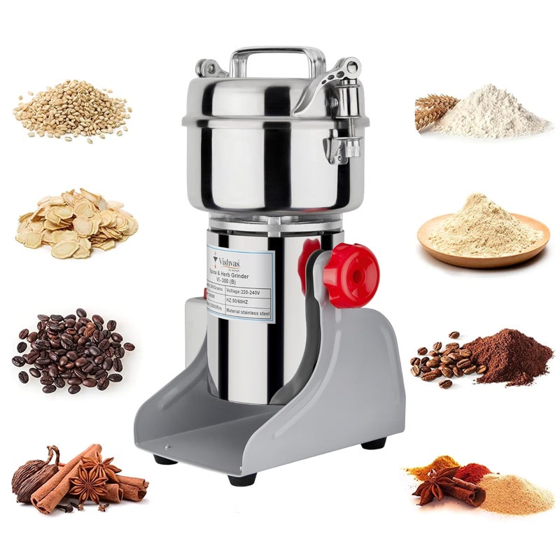 Vishvas Oil Maker Masala Grinder Machine for Home Use with 300gm Dry Masala Spices Mixer Grinder Machine 300 GM (White) Stainless Steel - Image 3