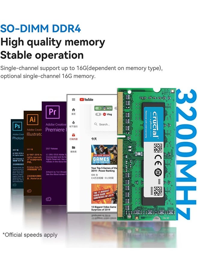 بي لينك - ميني S12 برو ميني كومبيوتر، الجيل 12 إنتل-N100 (4C / 4T، حتى 3.4GHz) ، 16GB ذاكرة الوصول العشوائي DDR4 500GB SSD، ميني كمبيوتر سطح المكتب 4K@60Hz  ، مزدوج HDMI ، واي فاي 6 ، BT5.2 ، USB3.2 ، LAN ، طاقة منخفضة - Image 1