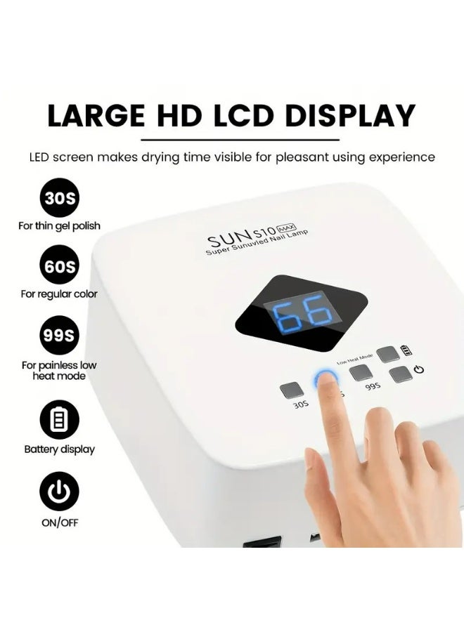 OSYA Professional Rechargeable Nail Dryer with 30 LED Lights - Portable Wireless Manicure Lamp, Built-in 2000mAh Battery, 3 Timer Modes, Infrared Sensor, Minimalist Design, Detachable Base, Essential Nail Art Tool - Image 2