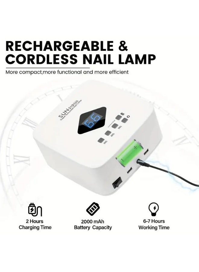 OSYA Professional Rechargeable Nail Dryer with 30 LED Lights - Portable Wireless Manicure Lamp, Built-in 2000mAh Battery, 3 Timer Modes, Infrared Sensor, Minimalist Design, Detachable Base, Essential Nail Art Tool - Image 3