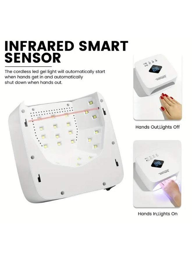 OSYA Professional Rechargeable Nail Dryer with 30 LED Lights - Portable Wireless Manicure Lamp, Built-in 2000mAh Battery, 3 Timer Modes, Infrared Sensor, Minimalist Design, Detachable Base, Essential Nail Art Tool - Image 5