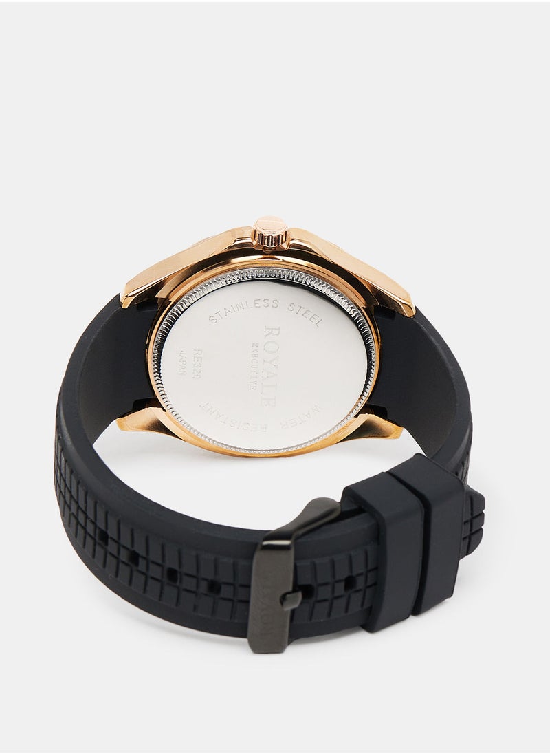 Royale Royale Executive Men's Rubber Strap Arabic Watch  - Image 2