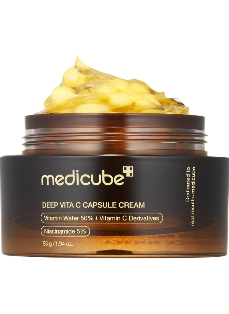 Medicube Deep Vitamin C Golden Capsule Face Moisturizer - Liposome Capsules For Wrinkles, Skin Radiance - Transparent Gel for Glow Hydration - Korean Skin Care 1.94 oz  - Image 1