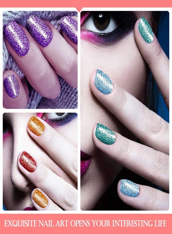 SILPECWEE Glitter Nail Polish Strips Nail Wraps for Women Adhesive Gel Nail Strips Nail Polish Stickers for Nail Art Accessories Fingernail Manicure Sticker with 1pc Nail File (8 Sheets) - Image 5