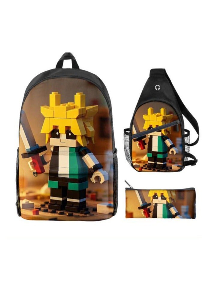 Universal cartoon new three-piece schoolbag - 1304 - Image 2