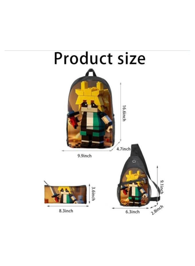 Universal cartoon new three-piece schoolbag - 1304 - Image 3