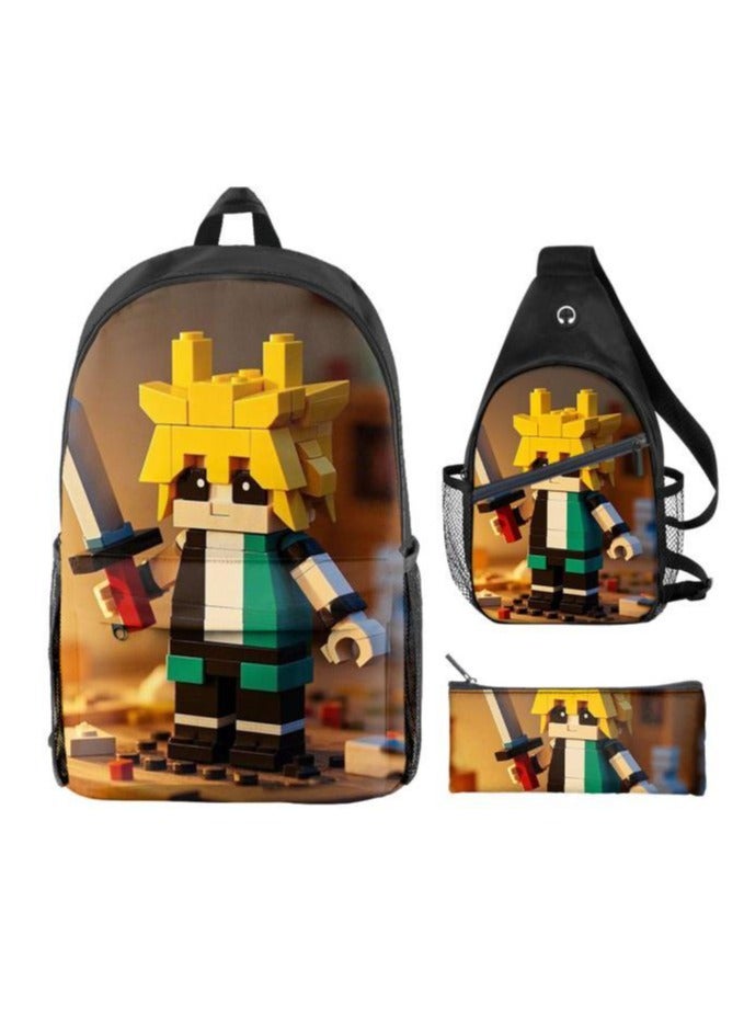 Universal cartoon new three-piece schoolbag - 1304 - Image 1