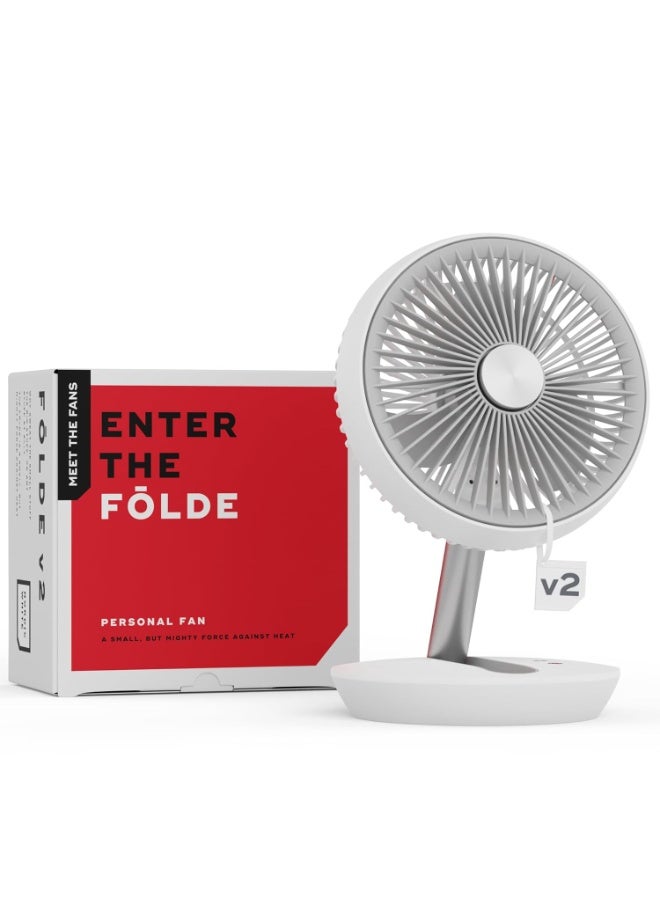 NUUK Folde V2 Personal Rechargeable Fan For Travel|Folds 180° & Fits In Any Bag|Cordless,7-Inch|16 Hr Run Time,4 Wind Speeds|Super Silent BLDC Motor|For Hiking,Picnics,Beach,Camping - Image 1