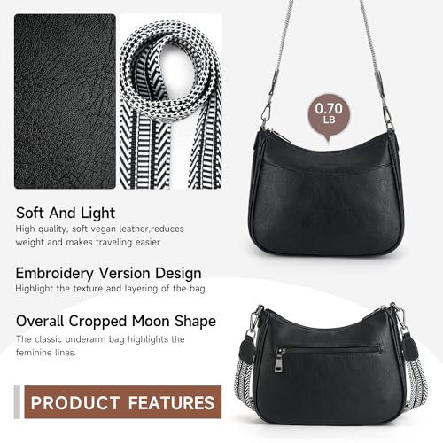 APHISON Trendy Leather Crossbody Purse with Adjustable Strap, Women's Shoulder Handbag - Image 4