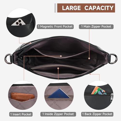 APHISON Trendy Leather Crossbody Purse with Adjustable Strap, Women's Shoulder Handbag - Image 3