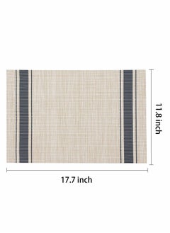 Excefore Placemats Set of 6, Waterproof Wipeable Washable PU Table Mats with 17.7" x 11.8" for Dining Table, Waterproof Oil Resistant Wipeable Place Mats for Indoor & Outdoor,Easy to Clean Table  - Image 3