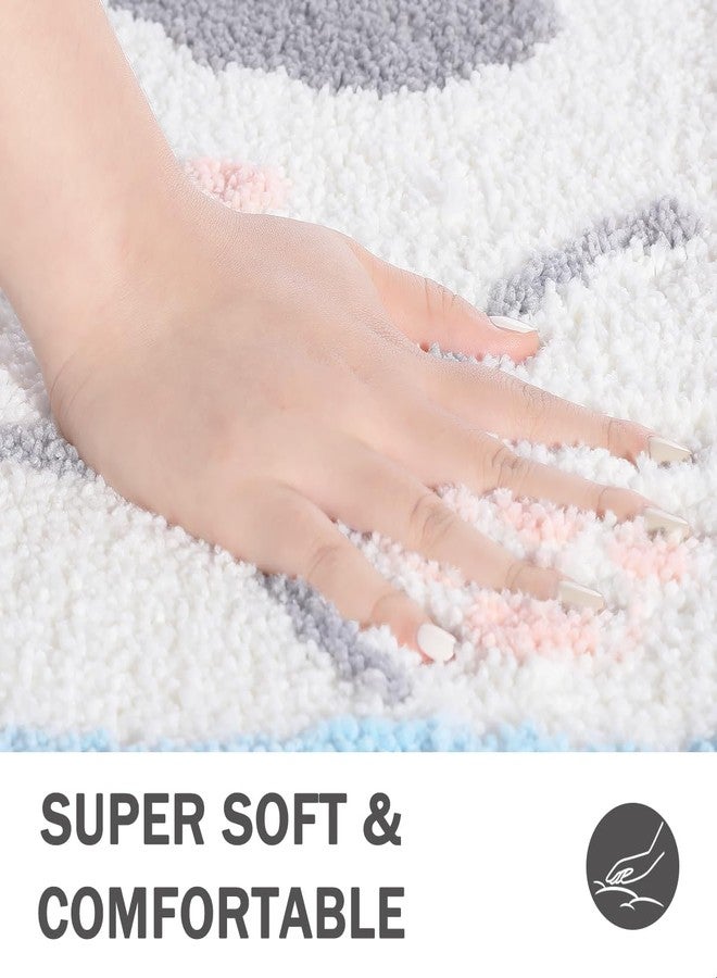 Tyrafry Cartoon Animal Bathroom Rug, Thick Plush Bath Mat Cute Microfiber Area Rug Quick Dry Door Mat Anti Slip Washable Shower Rug, 19 x 24 Inches, Cat - Image 3