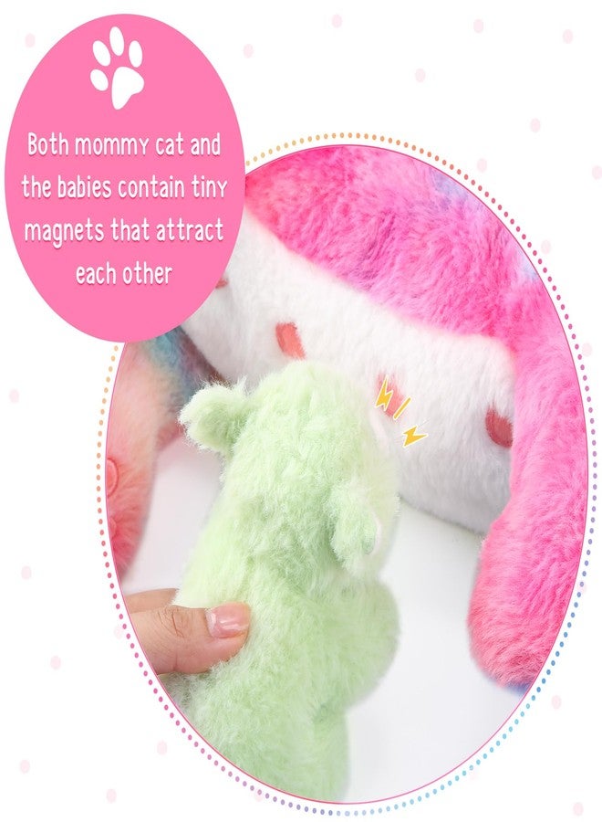 Skylety Nurturing Cat Stuffed Animal with Plush Kittens, Cat Baby Stuffed Animals for Girls and Boys Plushy Kitty Mommy Cat with 4 Baby Cats for Birthday Party Favors Gifts (Novelty Style) - Image 3