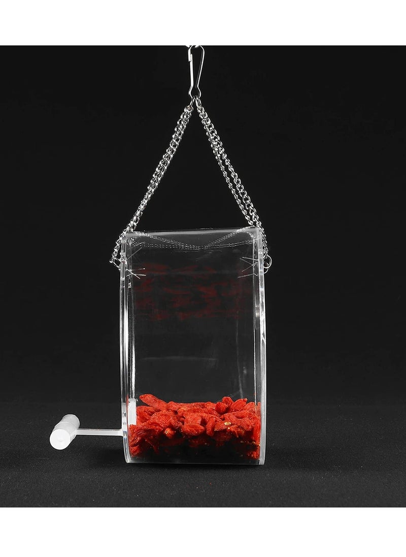 Excefore - Window Bird Feeder Hanging Acrylic Bird Feeder with Suction Cup and Seed Tray Clear Bird House Round Shape Windowsill Birdfeeders for Feeding Small Birds Decorate Your House - Image 1