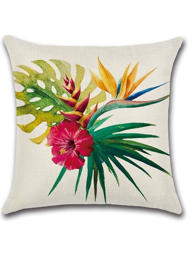 NIBEMINENT Leaf Printed Decorative Cushion Cover Multicolour 45x45x1cm