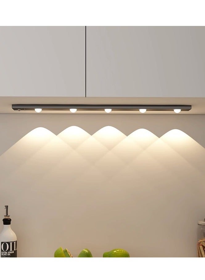 Sensor Light USB Rechargeable Wireless Body Induction Lamp Motion Magnetic Suction Night Light Black 40cm - Image 2