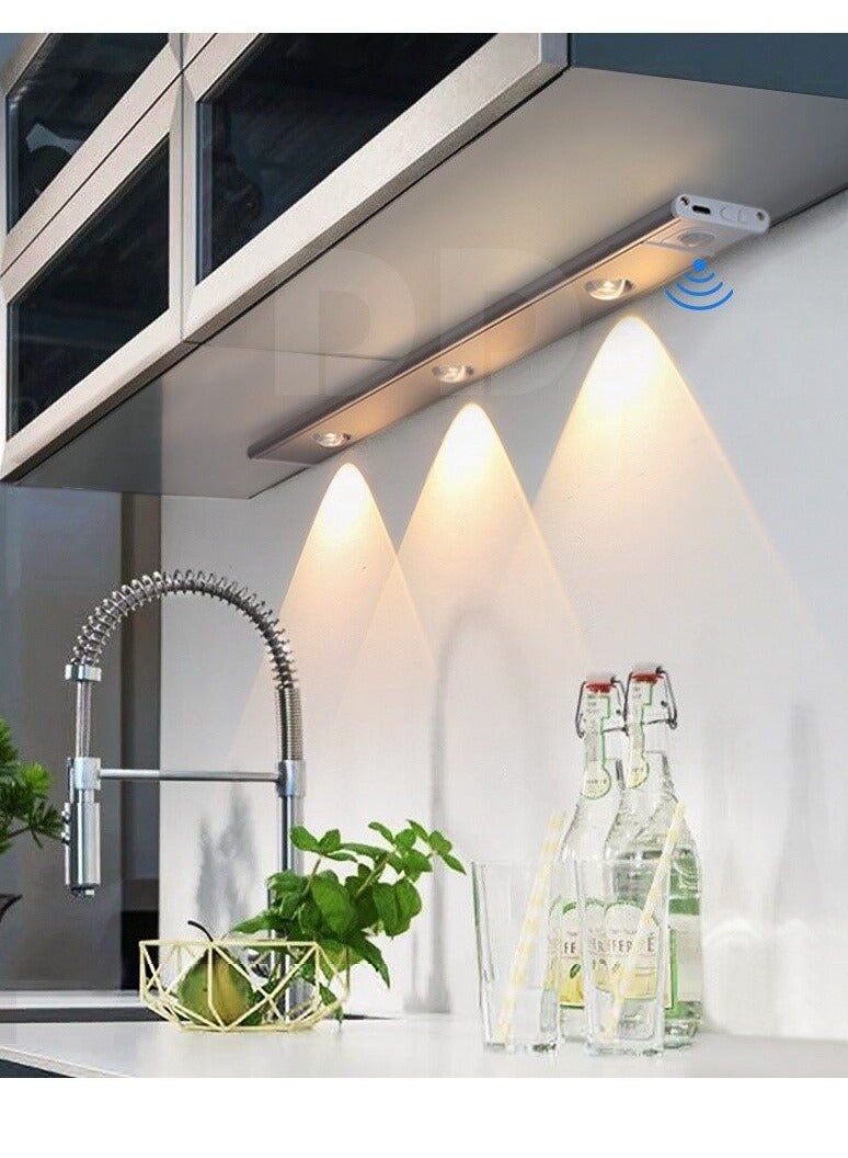 Sensor Light USB Rechargeable Wireless Body Induction Lamp Motion Magnetic Suction Night Light Black 40cm - Image 4