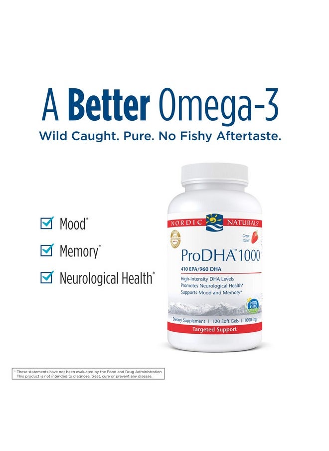 Nordic Naturals ProDHA 1000, Strawberry - 120 Soft Gels - 1660 mg Omega-3 - High-Intensity DHA Formula for Neurological Health, Mood & Memory - Non-GMO - 60 Servings - pzsku/ZC24B890647EC4EB39874Z/45/_/1739864386/a4f83244-7a6d-43d3-82c3-b549d03d1b50