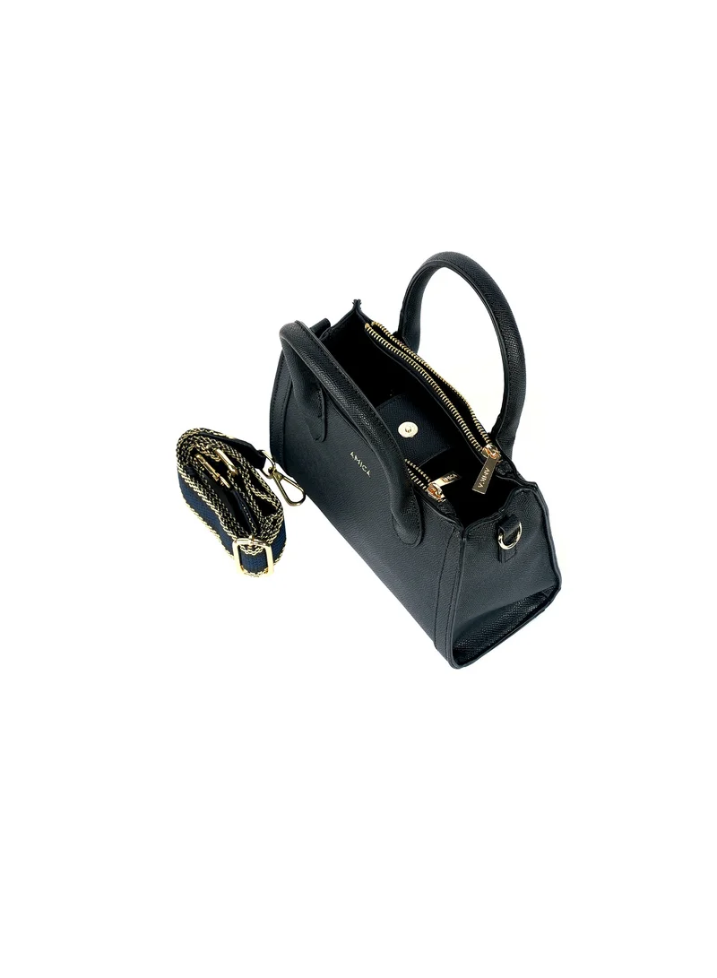 AMICA Elora Women's Leather Women's Shoulder Crossbody Bag with Woven Strap