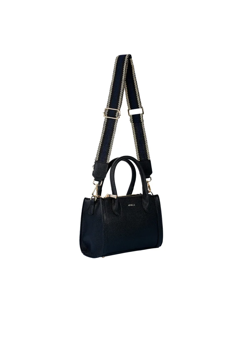 AMICA Elora Women's Leather Women's Shoulder Crossbody Bag with Woven Strap