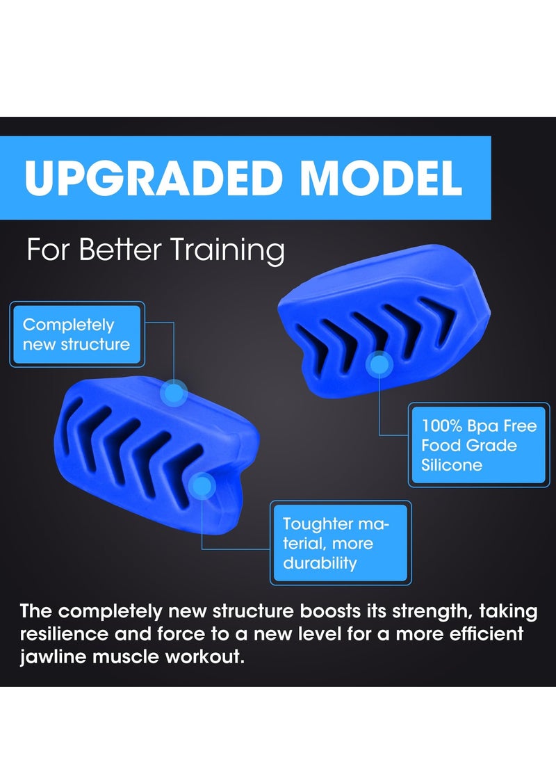 SYOSI 2024 Upgraded Jaw Exerciser for Men & Women 6pcs 3 Resistance Levels, Silicone Jawline Exerciser Jaw Trainer Strengthener Jawline Shaper for All Level Users BPA Free Blue Red Black  - Image 4