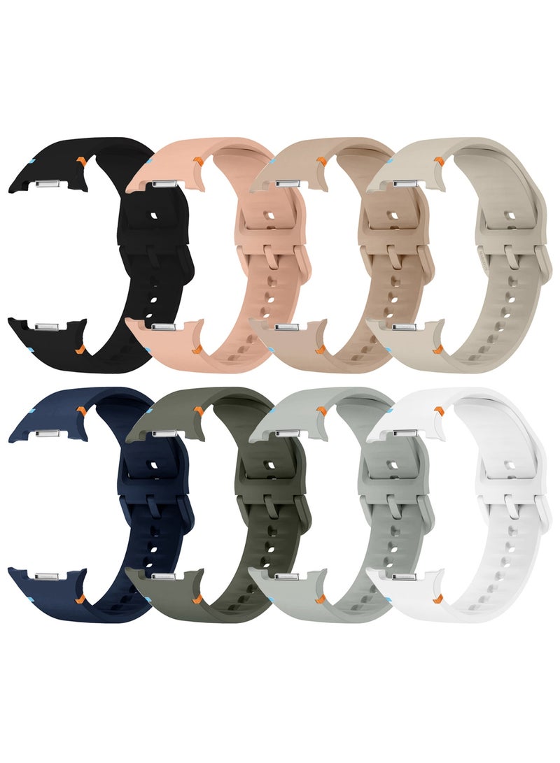8Packs Sport Band for Galaxy Watch 8 40mm 44mm and Watch 8 Classic 46mm, Silicone Replacement Strap, M/L Size - Image 1