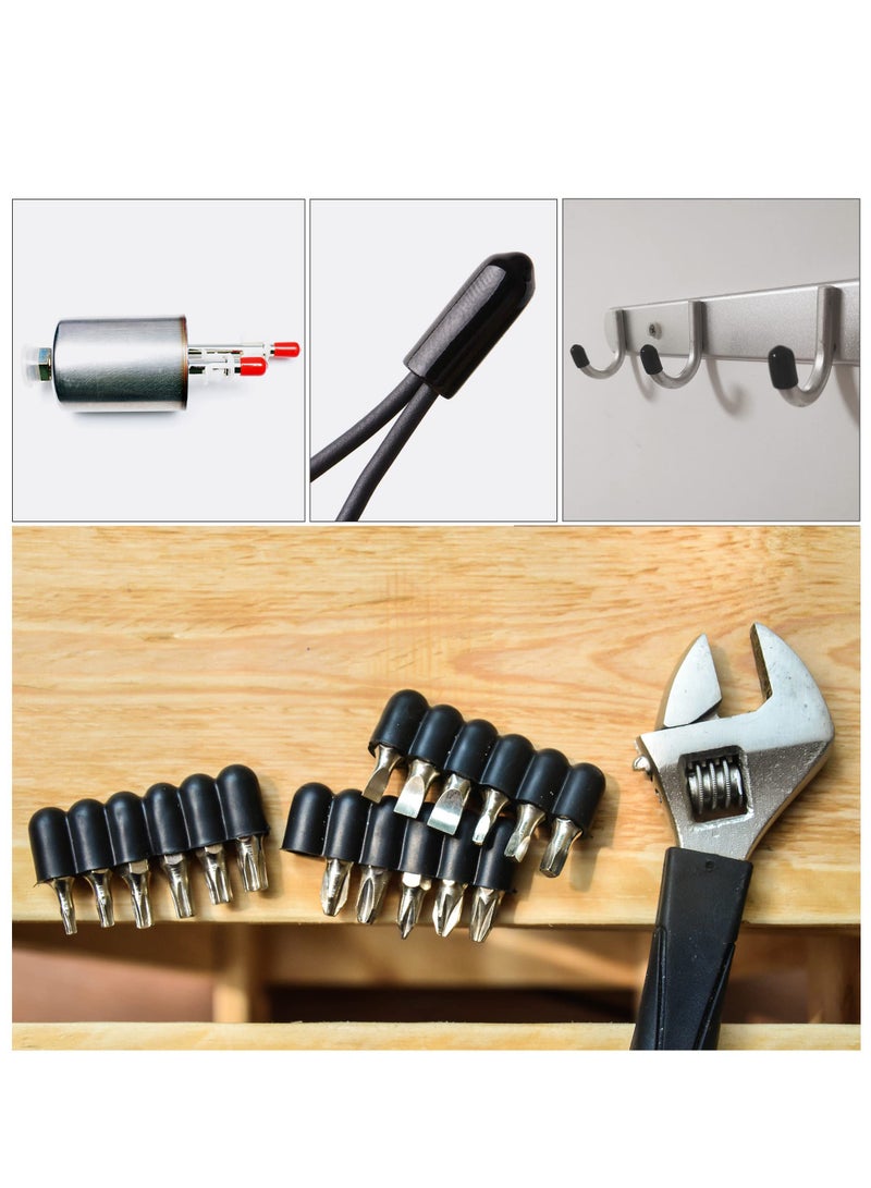Excefore 40pcs Round Rubber End Caps 3/32" 1/8" 5/32" 1/4" Black Vinyl Cover Screw Thread Protectors Assortment Kit  - Image 5