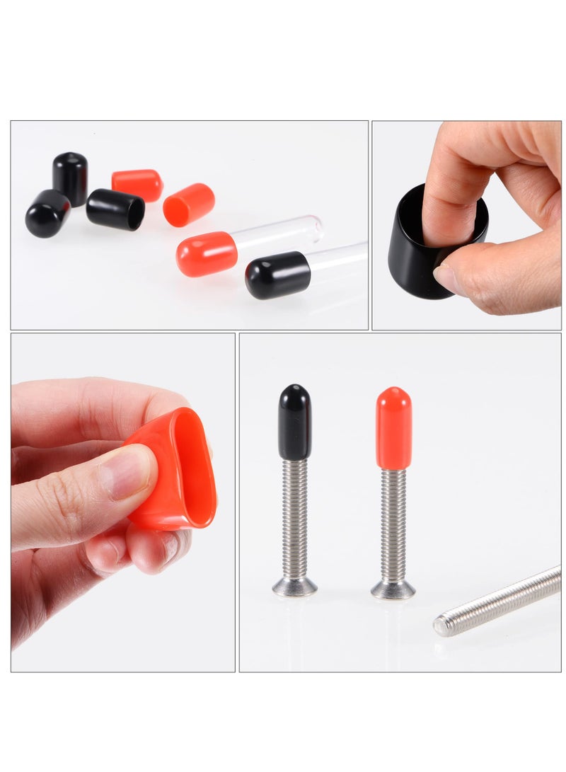 Excefore 40pcs Round Rubber End Caps 3/32" 1/8" 5/32" 1/4" Black Vinyl Cover Screw Thread Protectors Assortment Kit  - Image 4