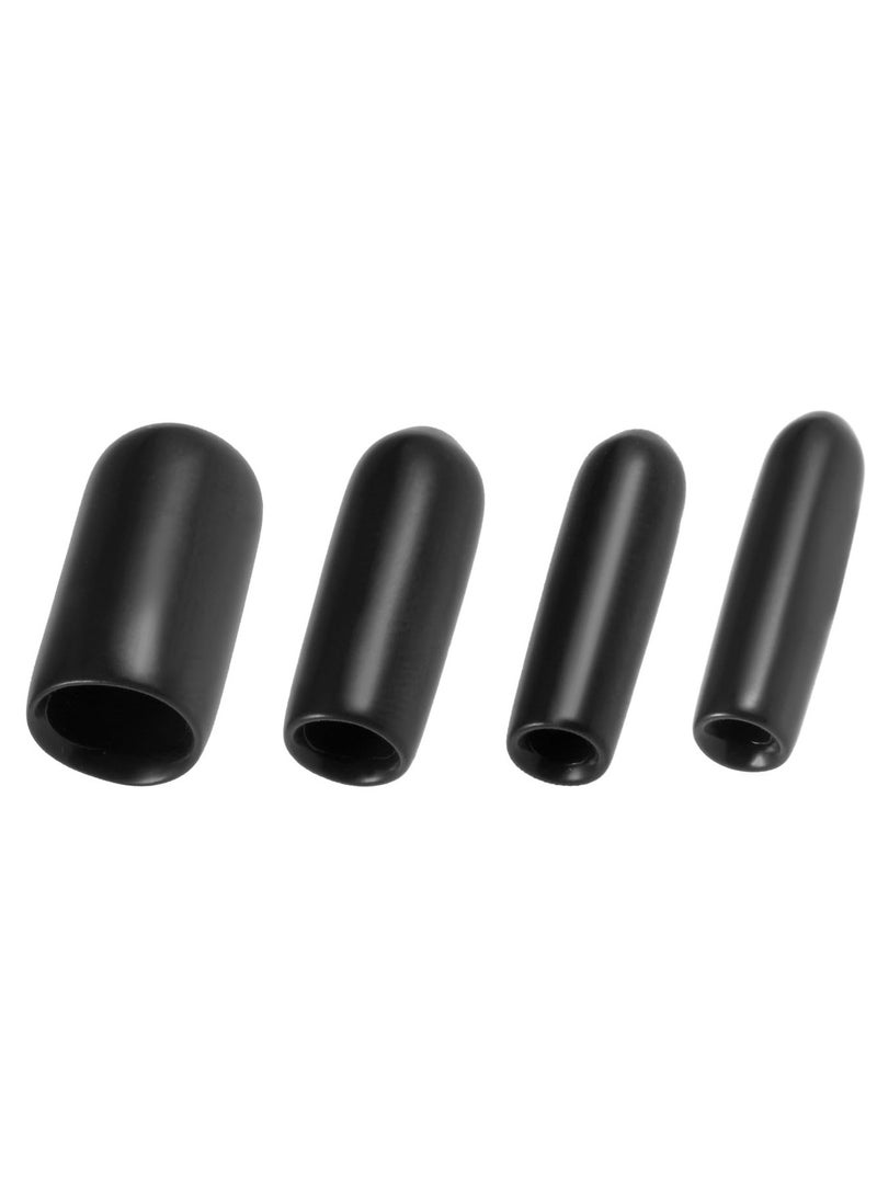 Excefore 40pcs Round Rubber End Caps 3/32" 1/8" 5/32" 1/4" Black Vinyl Cover Screw Thread Protectors Assortment Kit  - Image 3