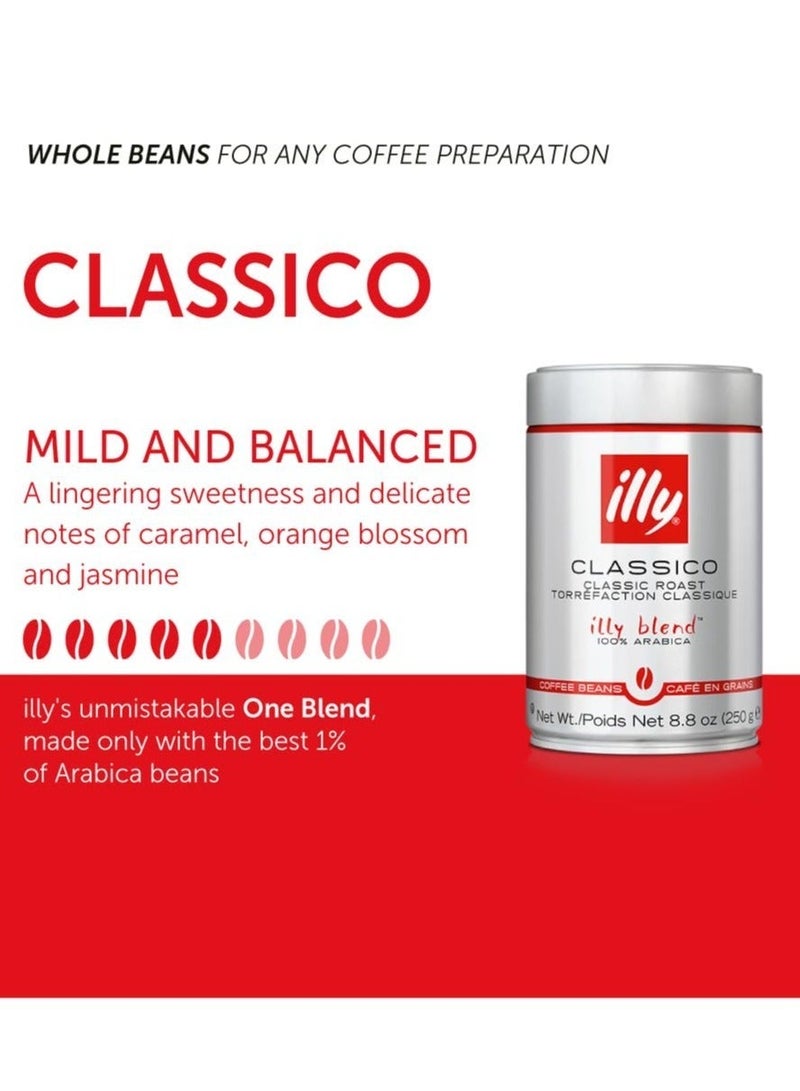 Illy Classico Coffee Beans - Medium Roast - 250 gr- Pack of 6 Cans - Image 4