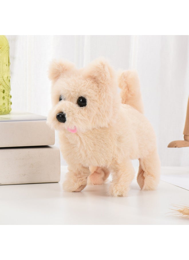 Toy Dog Children Plush Electric Toy Walking Dog Electric Dog Stall Electronic Puppy Pet Teddy-Colour:Little Song Lion (apricot)  - Image 1