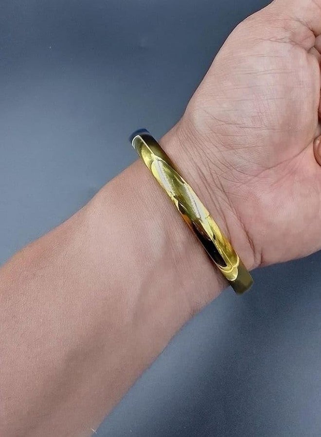 Firstdemand gold plated gents kada stainless steel bangles for men and women daily use - Image 2