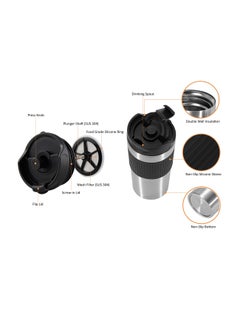 Hihonor 16oz French Press Tumbler,Portable coffee maker french press Insulated Mug with double Wall Stainless Steel,French press Mug,  Portable coffee mug  - Image 3