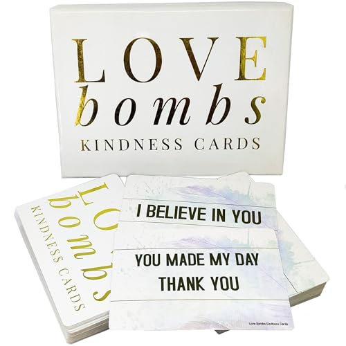 Better Me Love Bombs Kindness Cards – 111 Appreciation & Gratitude Cards, Love Notes for Him & Her, Just Because Gifts, Perfect for Valentine's Day (White & Gold) - Image 1