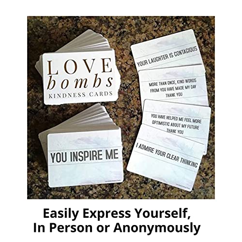 Better Me Love Bombs Kindness Cards – 111 Appreciation & Gratitude Cards, Love Notes for Him & Her, Just Because Gifts, Perfect for Valentine's Day (White & Gold) - Image 3