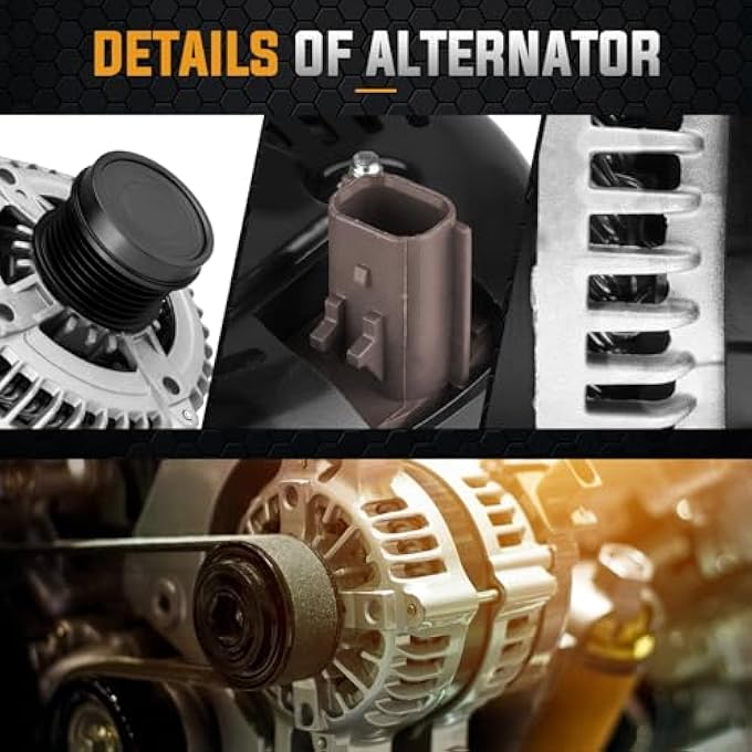 ILONPA Alternator Replacement Compatible with Town Country VAN 2001-2007 3.3L 3.8L, Voyager 2001-2004 3.3L, Caravan 01-07, Grand Caravan 2001-2007 3.3L 3.8L Replace AND0249 - Image 3