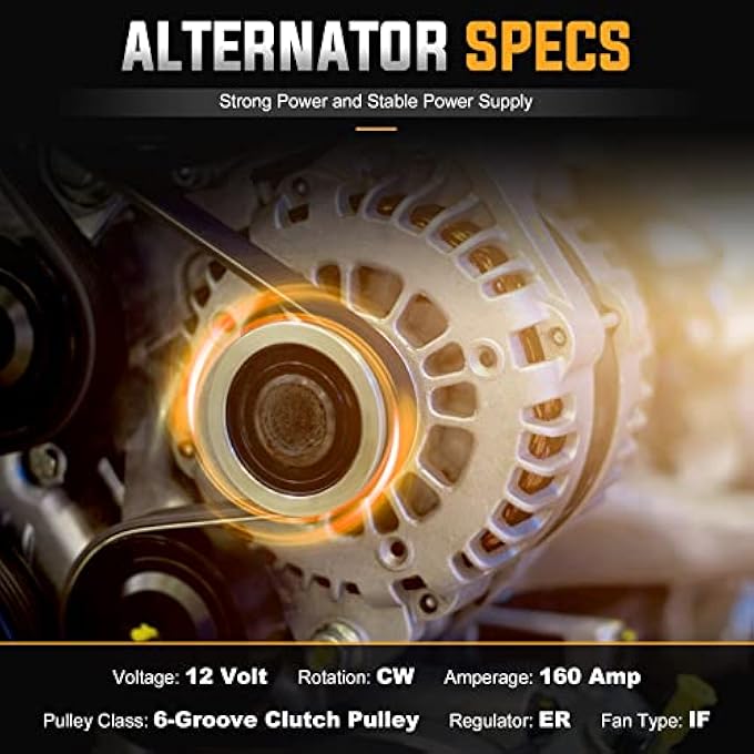 ILONPA Alternator Replacement Compatible with Town Country VAN 2001-2007 3.3L 3.8L, Voyager 2001-2004 3.3L, Caravan 01-07, Grand Caravan 2001-2007 3.3L 3.8L Replace AND0249 - Image 2