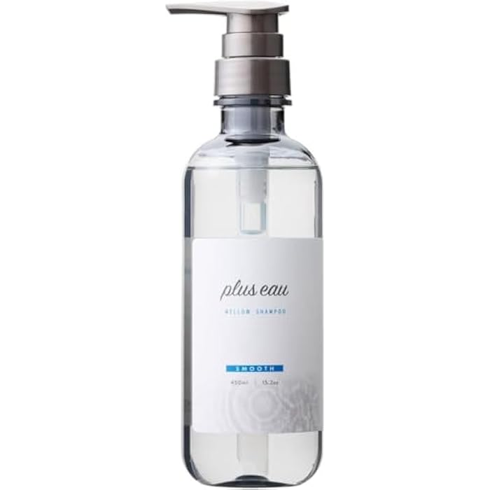 Plus eau Mellow Shampoo Pump 15.2 fl oz (450 ml) – Moisturizing & Smoothing Japanese Shampoo with Honey & Ceramides, Silicone-Free, White Floral & Pear Scent - Image 1