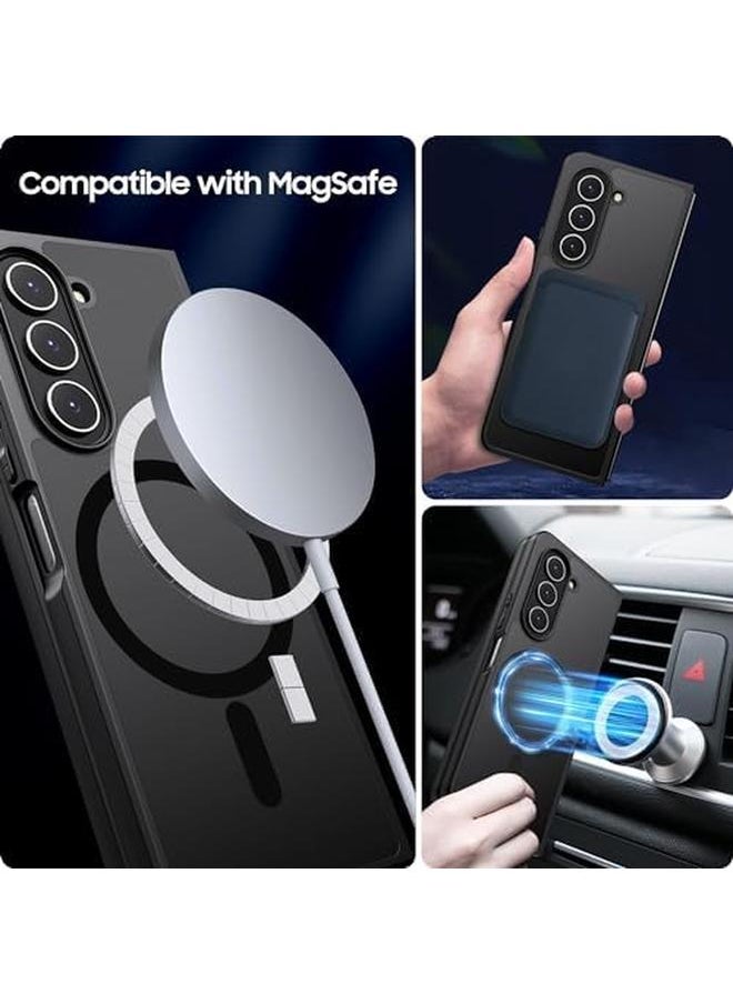 erorex Magnetic For Samsung Galaxy Z Fold 6 Case Compatible With Mag Safe Military Grade Drop Slim Translucent Matte Hard Back And Soft Bumper Shockproof Protective Phone Cover For Z Fold 6 5G  - Image 4