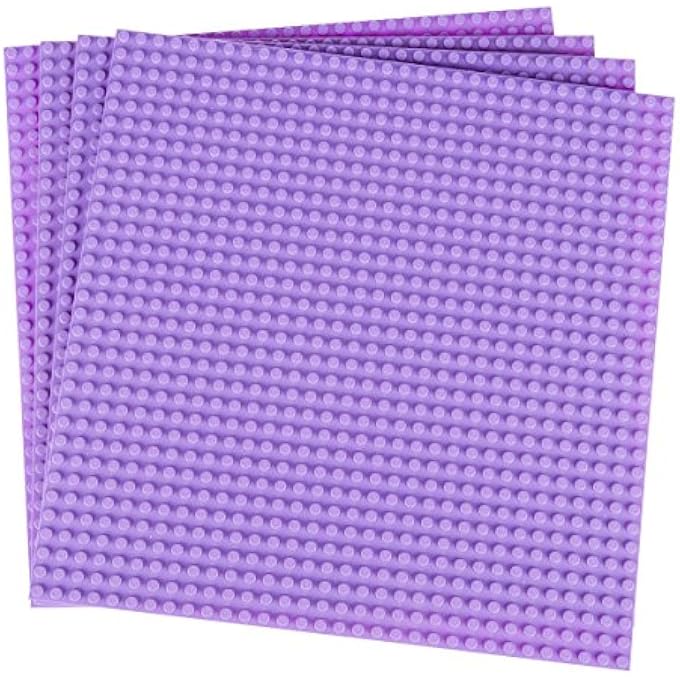 Strictly Briks CLASSIC STACKABLE BASEPLATES, BUILDING BRICKS FOR TOWERS, SHELVES, AND MORE, 100% COMPATIBLE WITH ALL MAJOR BRANDS, LAVENDER, 4 BASE PLATES & 30 STACKERS, 10X10 INCHES - Image 3