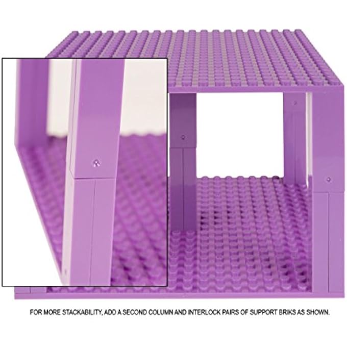 Strictly Briks CLASSIC STACKABLE BASEPLATES, BUILDING BRICKS FOR TOWERS, SHELVES, AND MORE, 100% COMPATIBLE WITH ALL MAJOR BRANDS, LAVENDER, 4 BASE PLATES & 30 STACKERS, 10X10 INCHES - Image 4