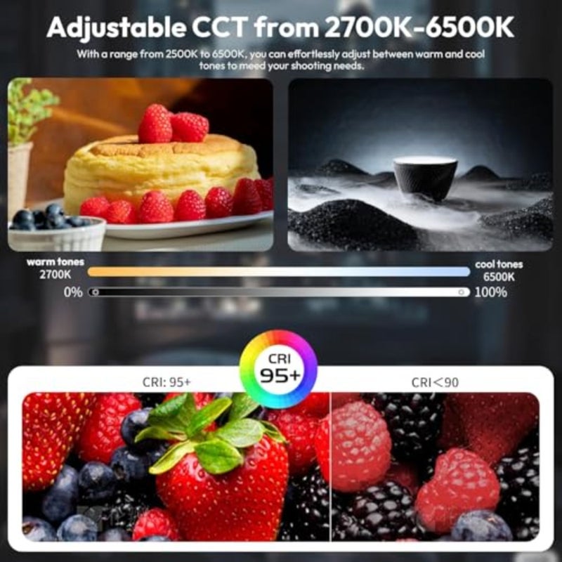 UA20 مصباح أنبوب هواء قابل للحمل، مصباح أنبوب هواء، لونين 2700-6500 كلفن، مصباح فيديو LED محمول باليد، بطارية 18 وات، قابلة لإعادة الشحن عبر USB-C، أنبوب LED قابل للنفخ مقاوم للماء - Image 3