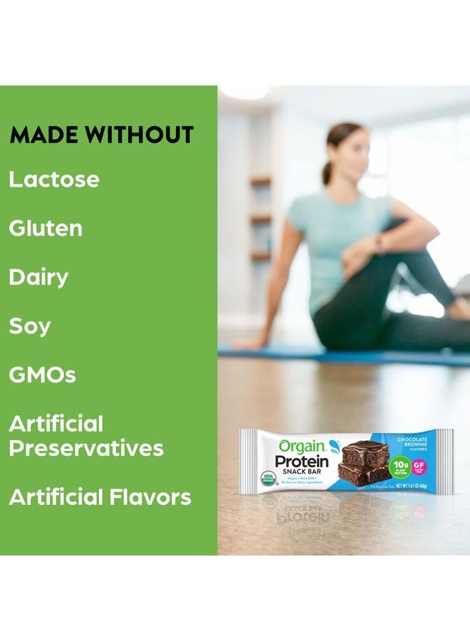 Orgain Organic Vegan Protein Bars, Chocolate Brownie - 10g Plant Based Protein, Low Calorie Healthy Snacks, No Lactose or Soy Ingredients, Gluten Free, Non-GMO - 1.41 Oz (Pack of 12) - Image 5