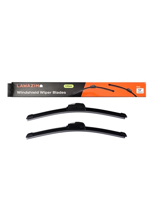 Windshield Wiper Blades - 14'' (Pack of 2)- All-Season Wiper Blades, Frameless Design with Low-Noise Operation - Passenger and Driver Side Front Windshield Wiper Blades for Most Vehicle Models - Image 1
