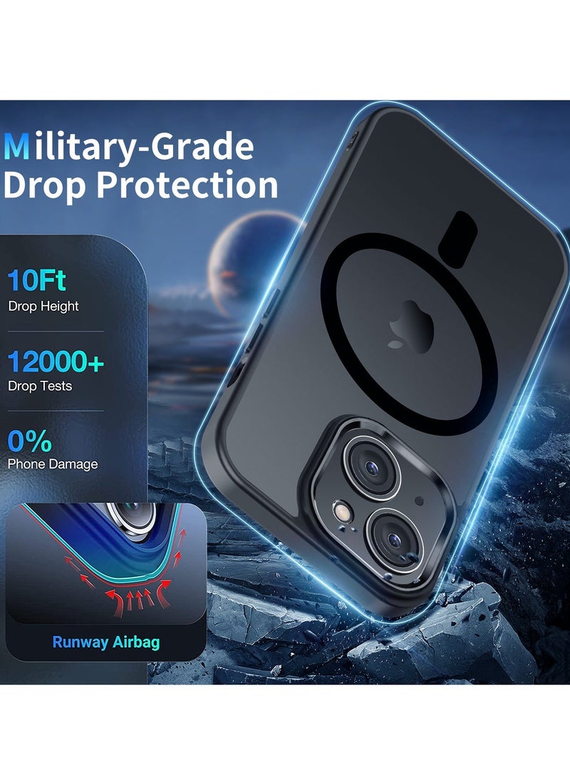 TEAM LUXURY iPhone 13 MagSafe Case Cover Slim thin Anti-Yellow Shockproof Protection Hard Scratch-Resistant Back Military-Grade Clear Case for Apple iPhone 13 - Black - Image 3